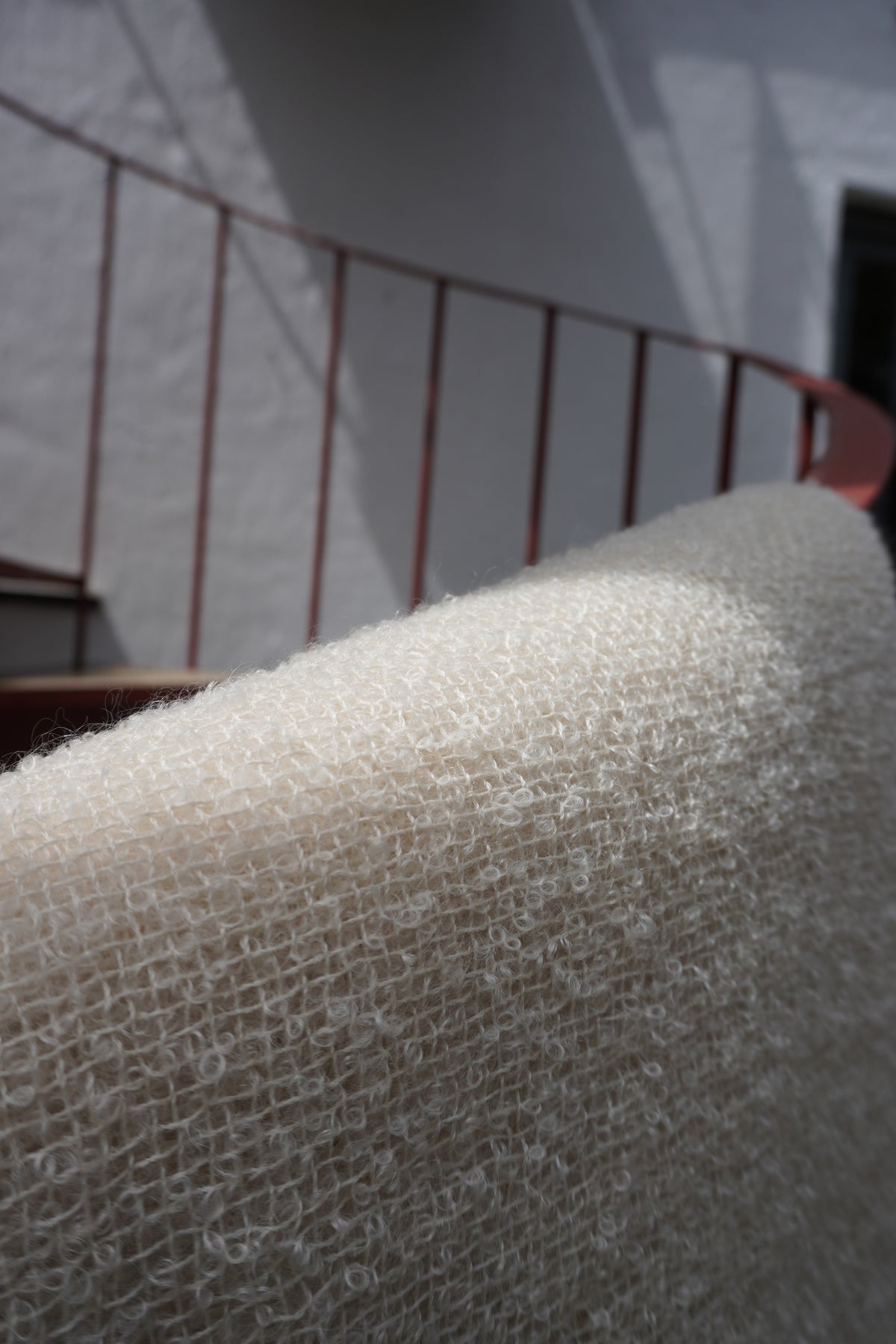 Protea Boucle Mohair Throw In White