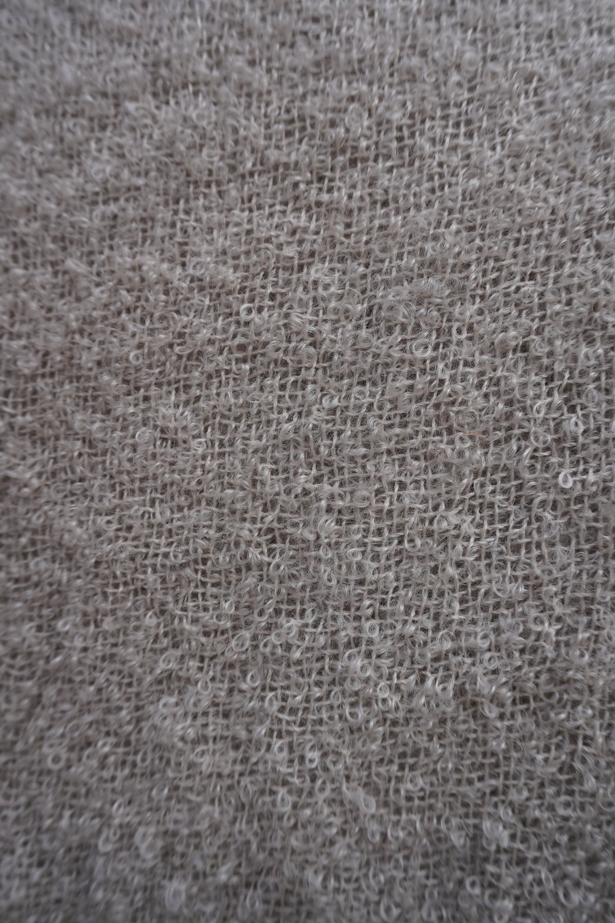 Protea Boucle Mohair Throw in Silver Grey