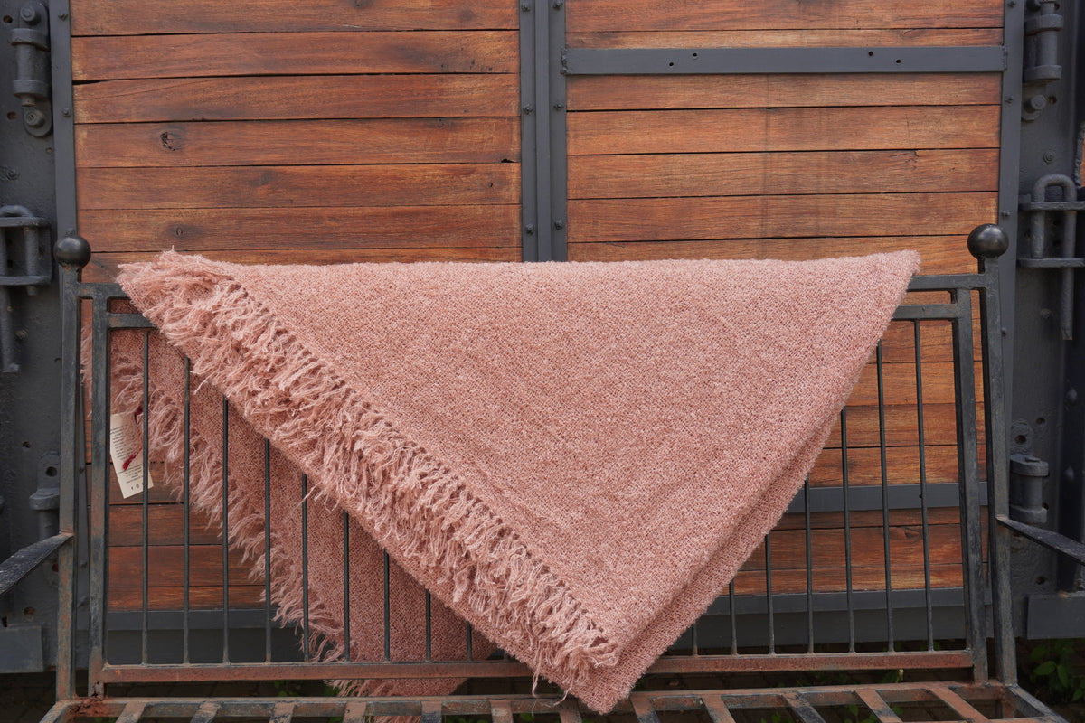 Protea Boucle Mohair Throw In Pink