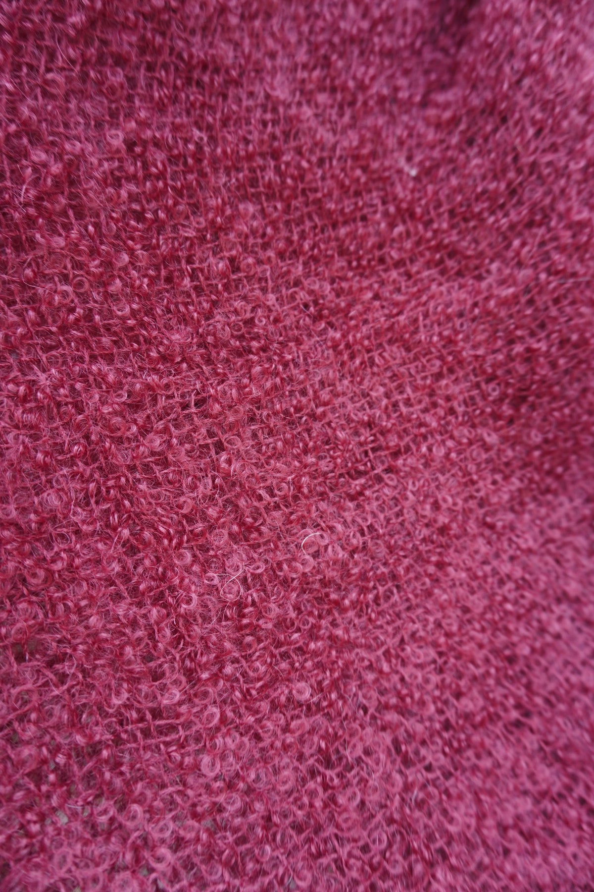 Protea Boucle Mohair Throw in Maroon