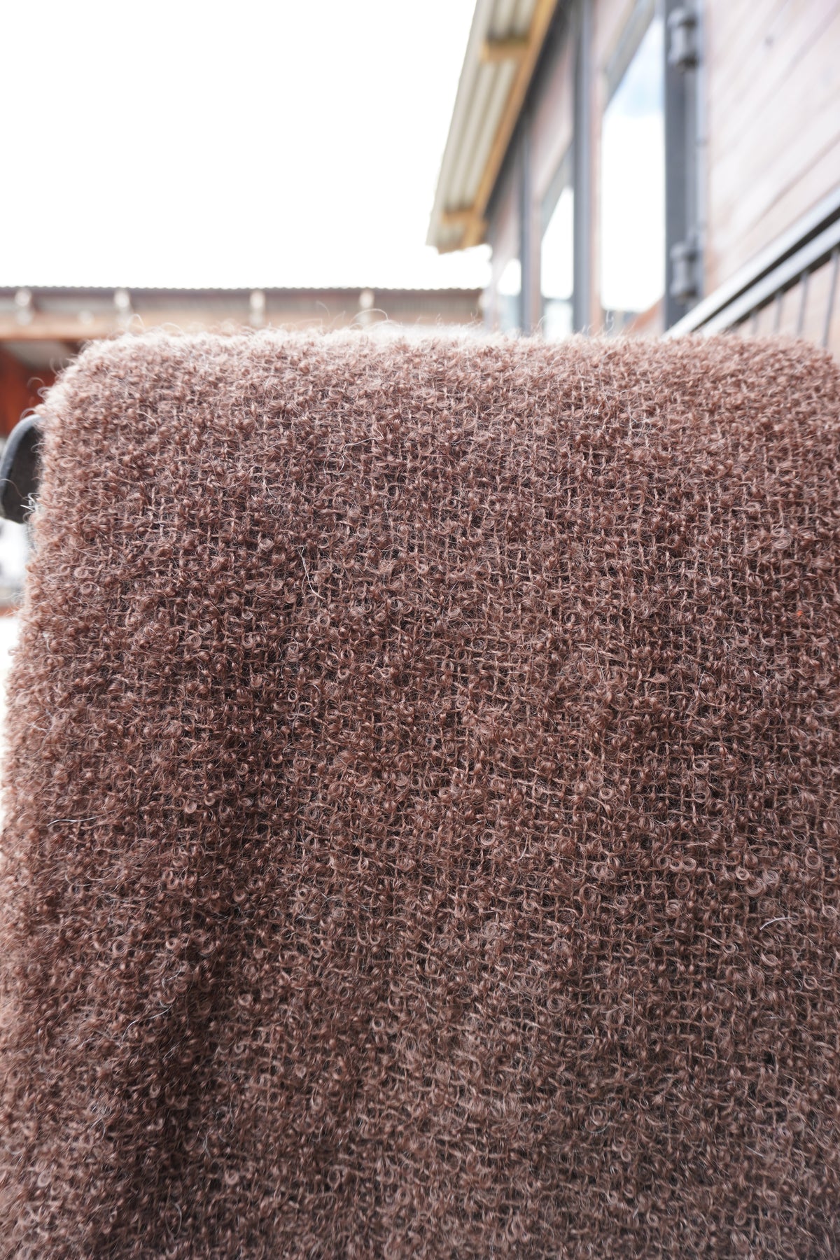 Protea Boucle Mohair Throw in Brown