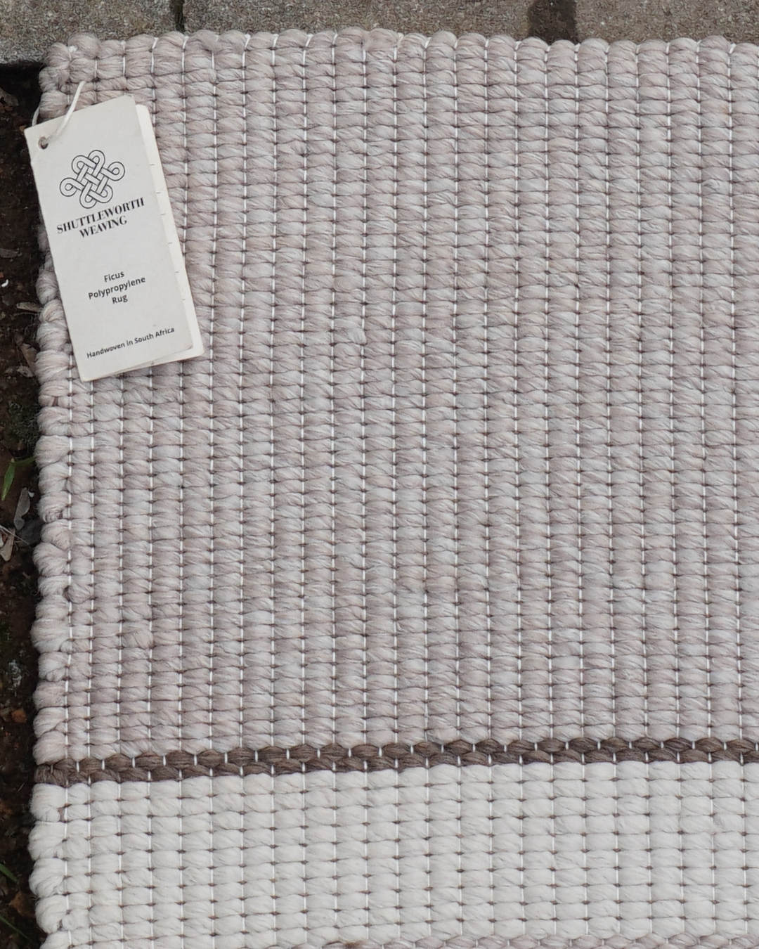 Ficus Polipropileen Mat — Beige & Bruin Strepe (148 x 213cm)
