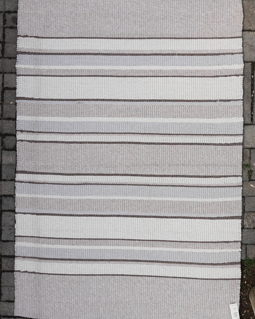 Ficus Polipropileen Mat — Beige & Bruin Strepe (148 x 213cm)