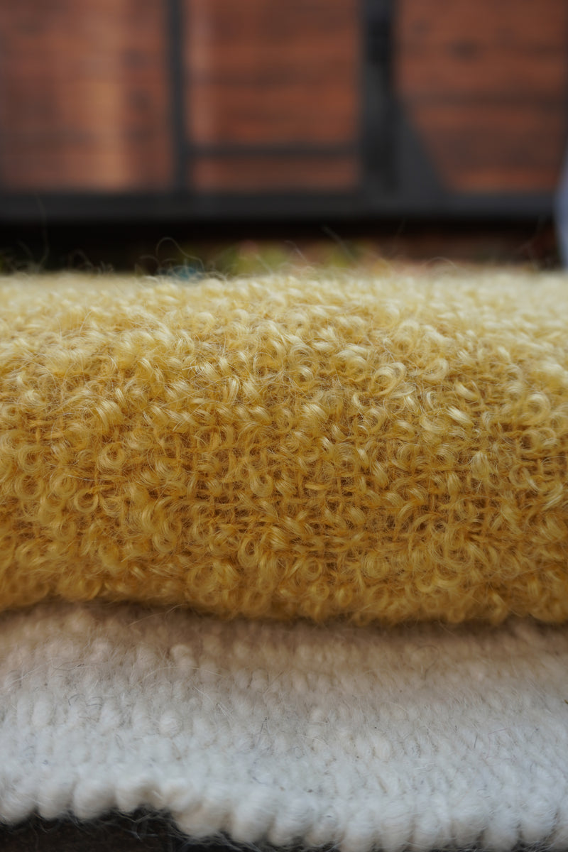 Protea Mohair Throw — Yellow/Mustard (150 x 235cm)