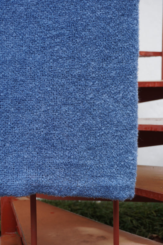 Protea Boucle Mohair Throw In Blue