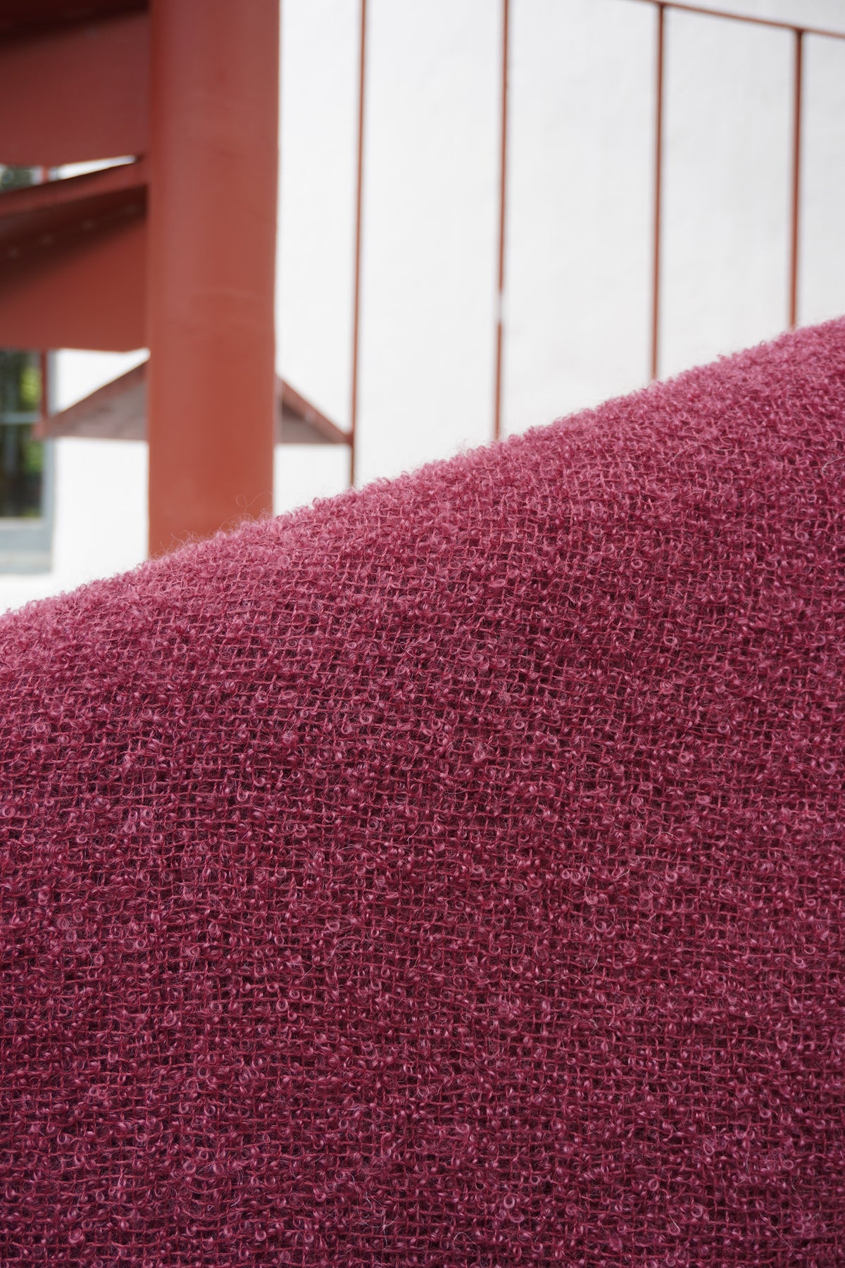 Protea Boucle Mohair Throw In Maroon