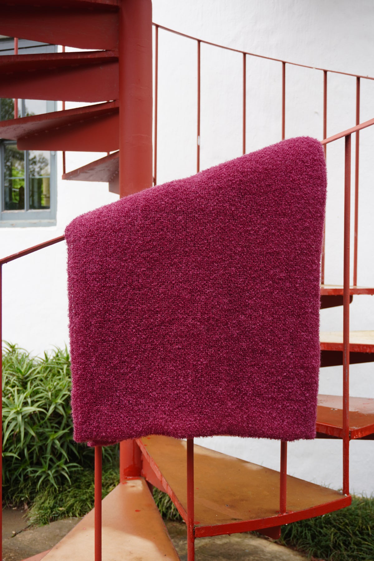 Protea Boucle Mohair Throw In Maroon