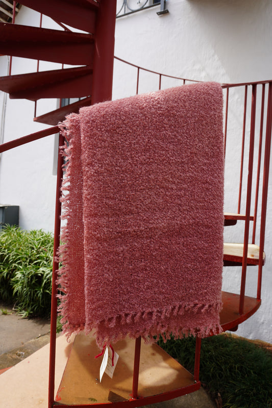 Protea Boucle Mohair Throw In Pink