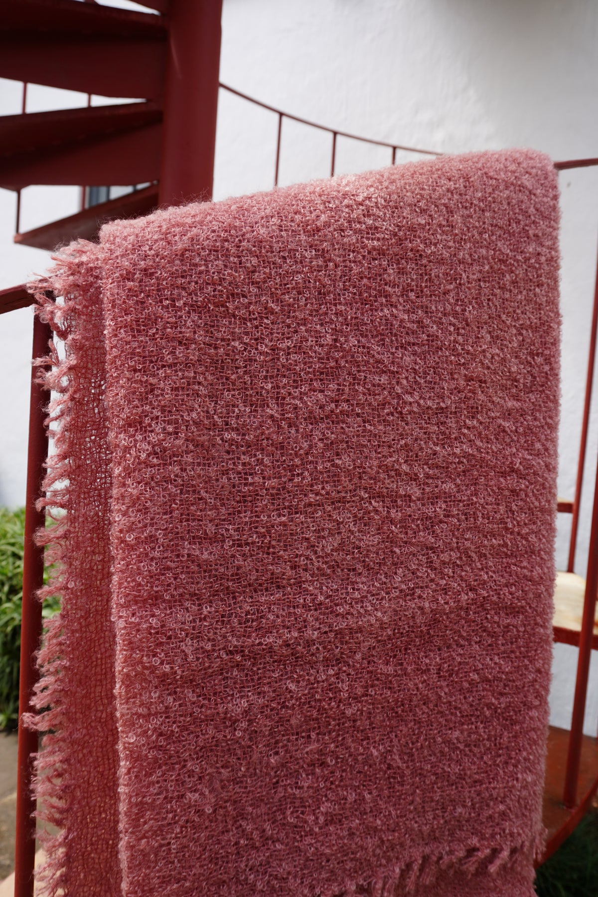 Protea Boucle Mohair Throw In Pink