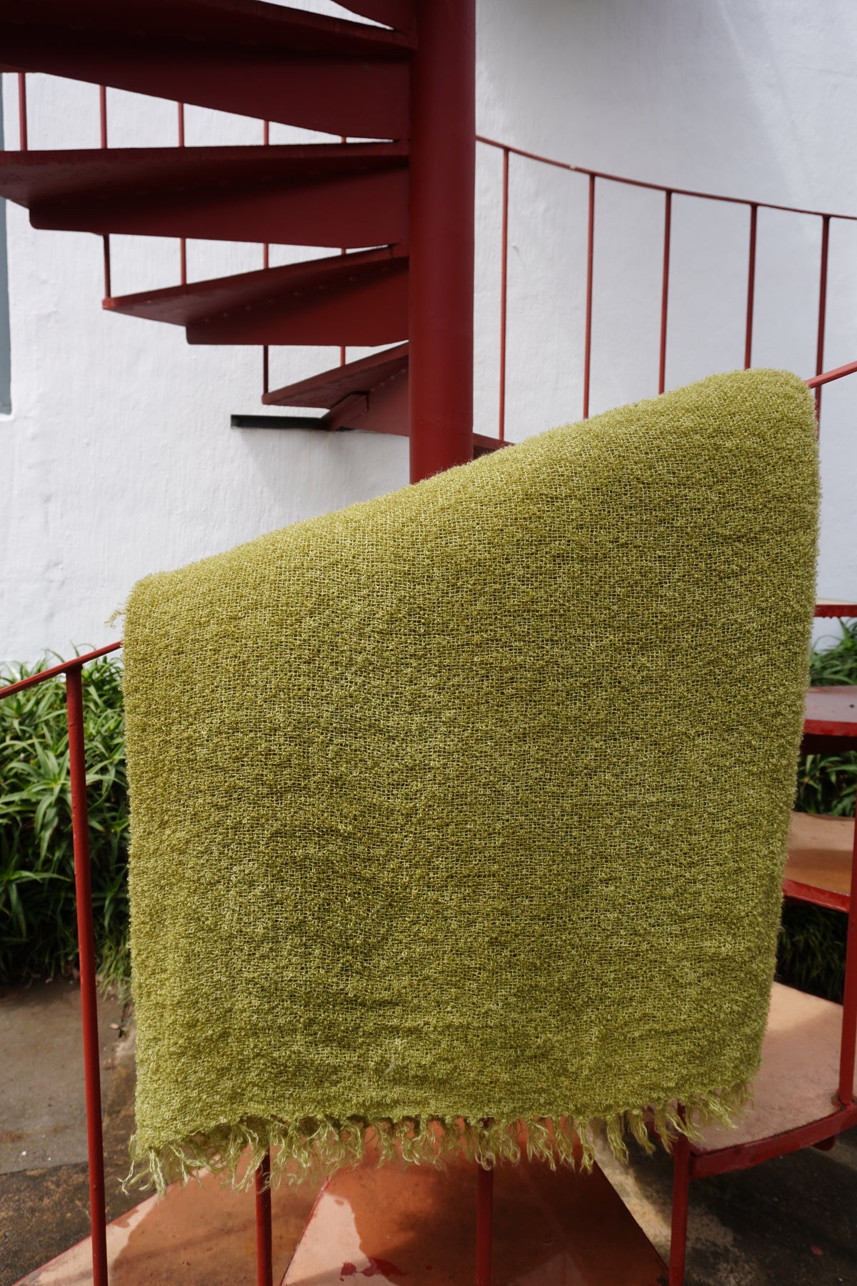 Kalahari Boucle Mohair Throw In Green