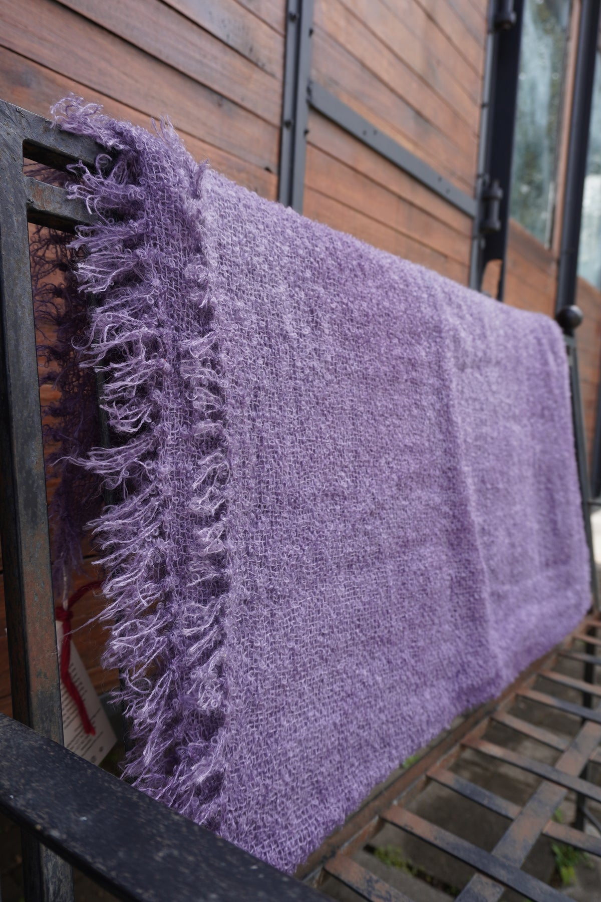 Protea Boucle Mohair Throw In Purple
