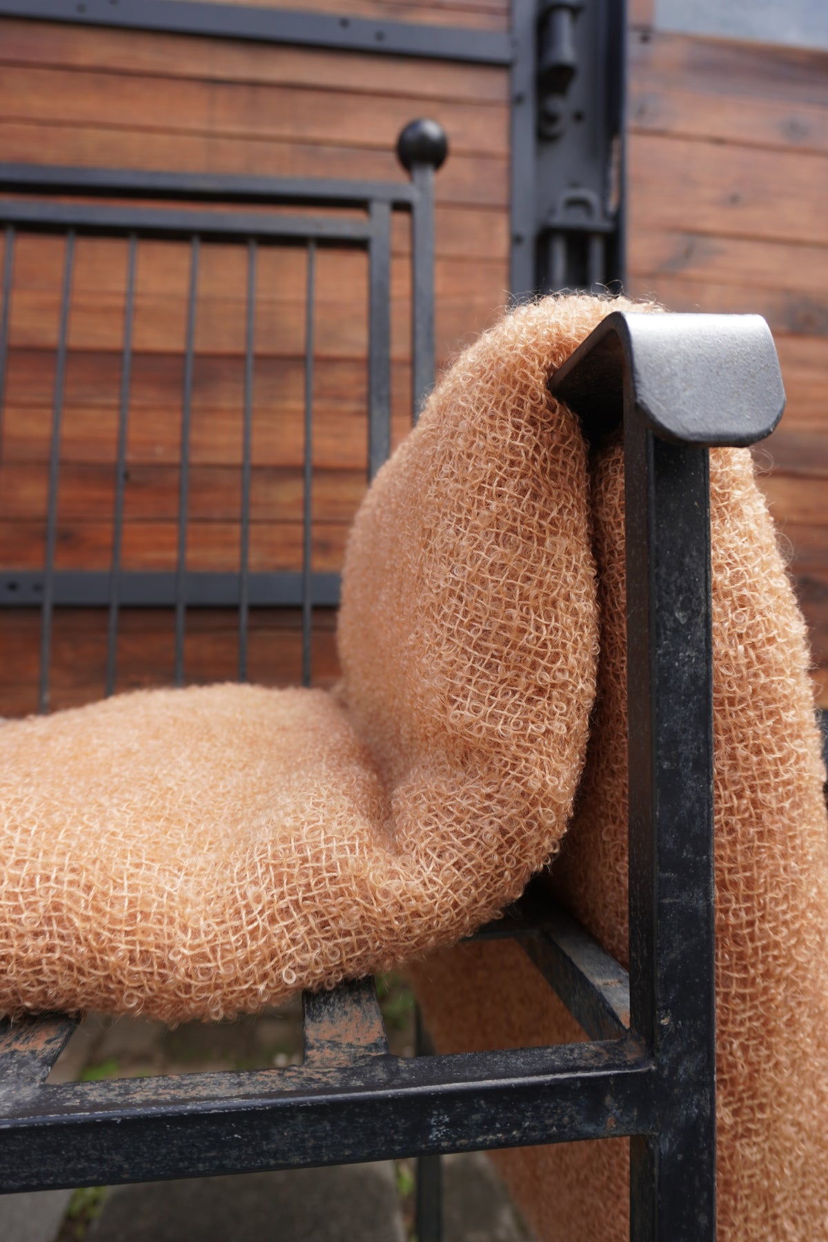 Protea Boucle Mohair Throw in Peach