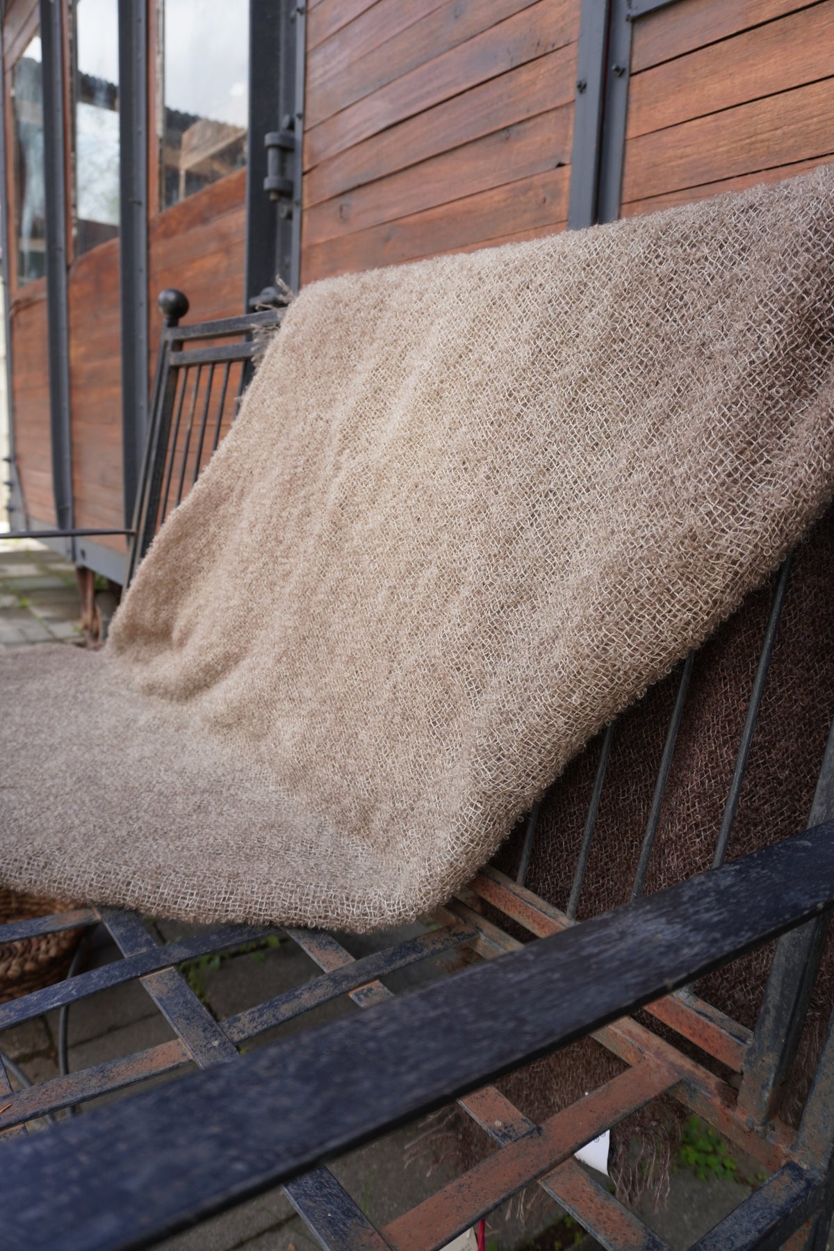 Protea Boucle Mohair Throw in Brown