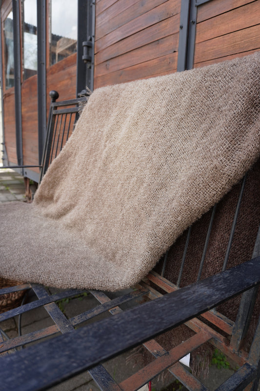Protea Boucle Mohair Throw in Brown