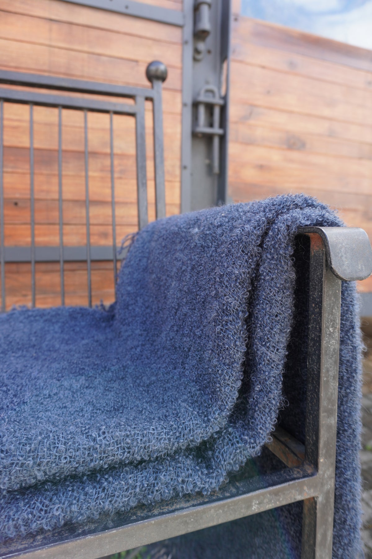 Protea Mohair Throw In Navy