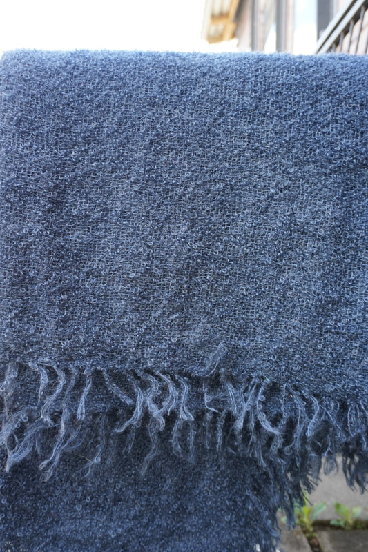 Protea Mohair Throw In Navy