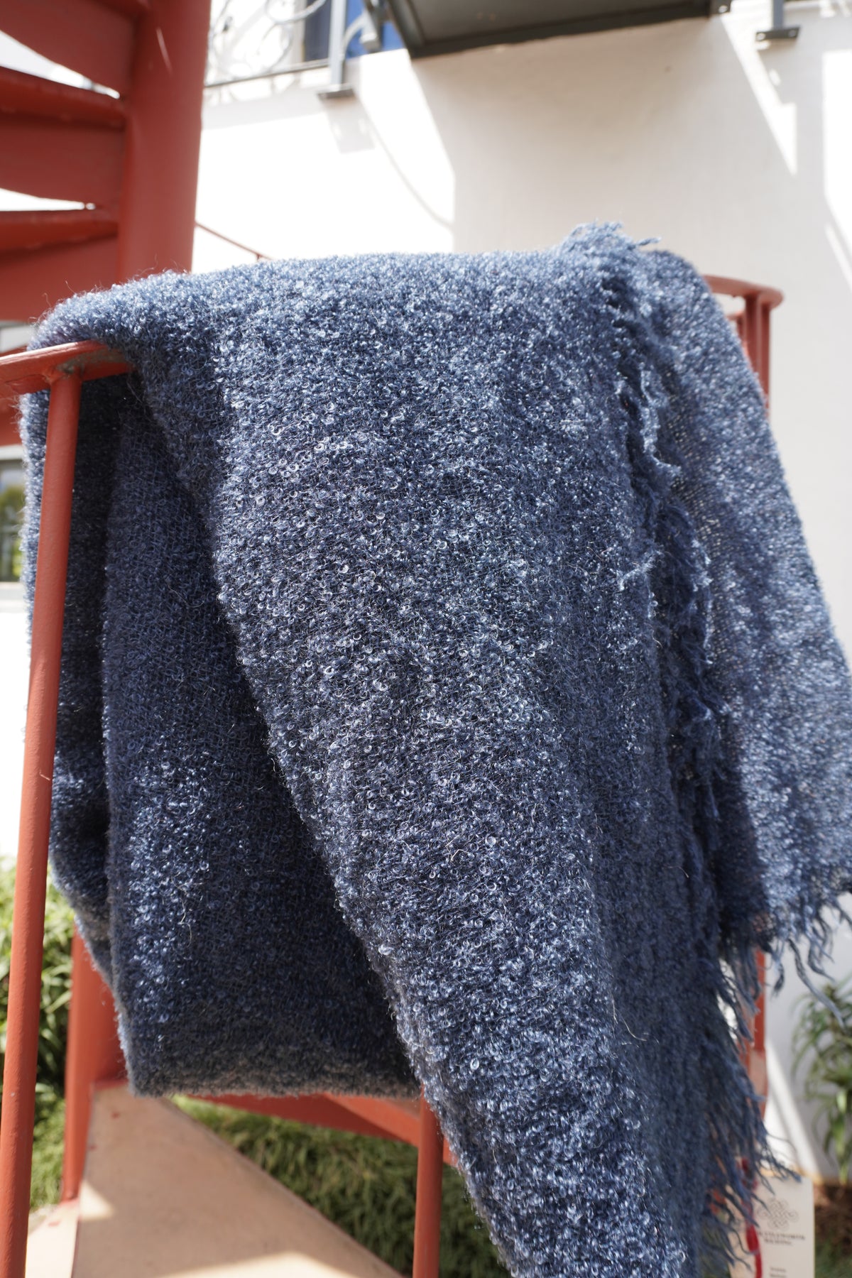 Protea Mohair Throw In Navy