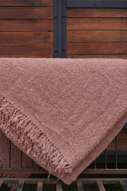 Protea Boucle Mohair Throw In Pink