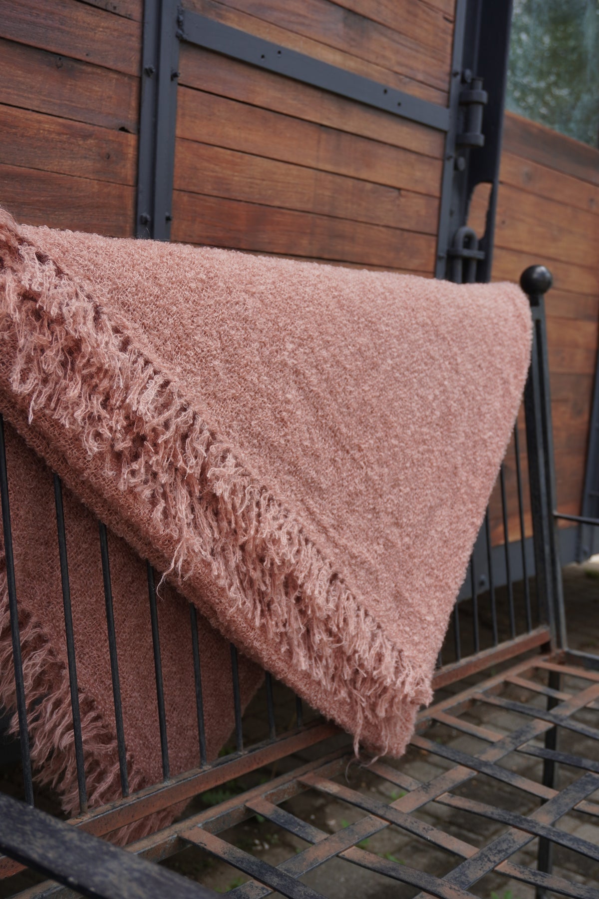 Protea Boucle Mohair Throw In Pink