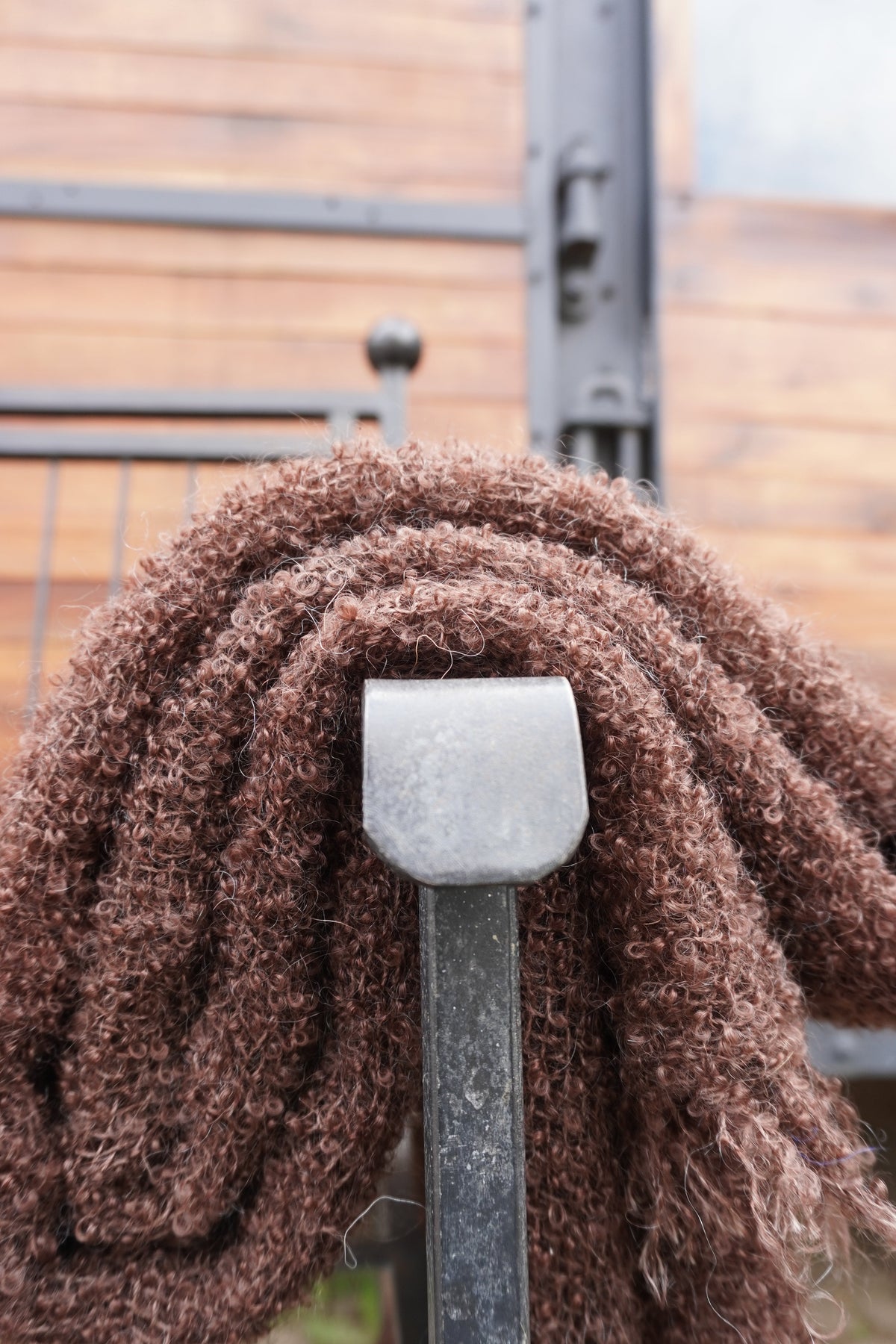Protea Boucle Mohair Throw in Brown