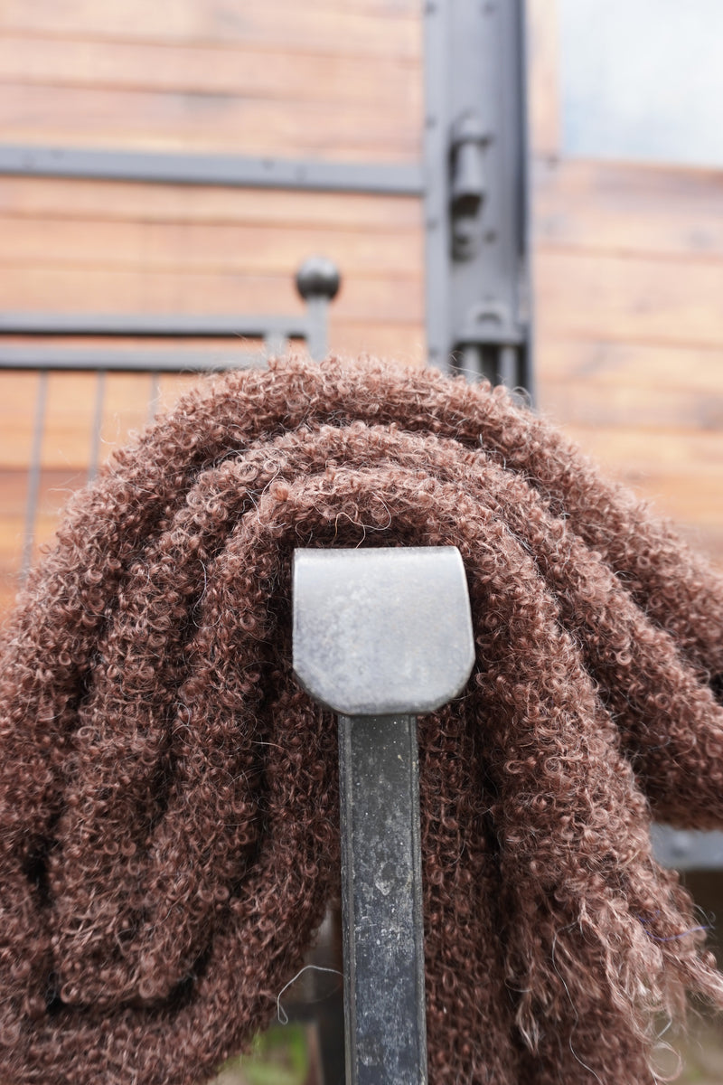 Protea Boucle Mohair Throw in Brown
