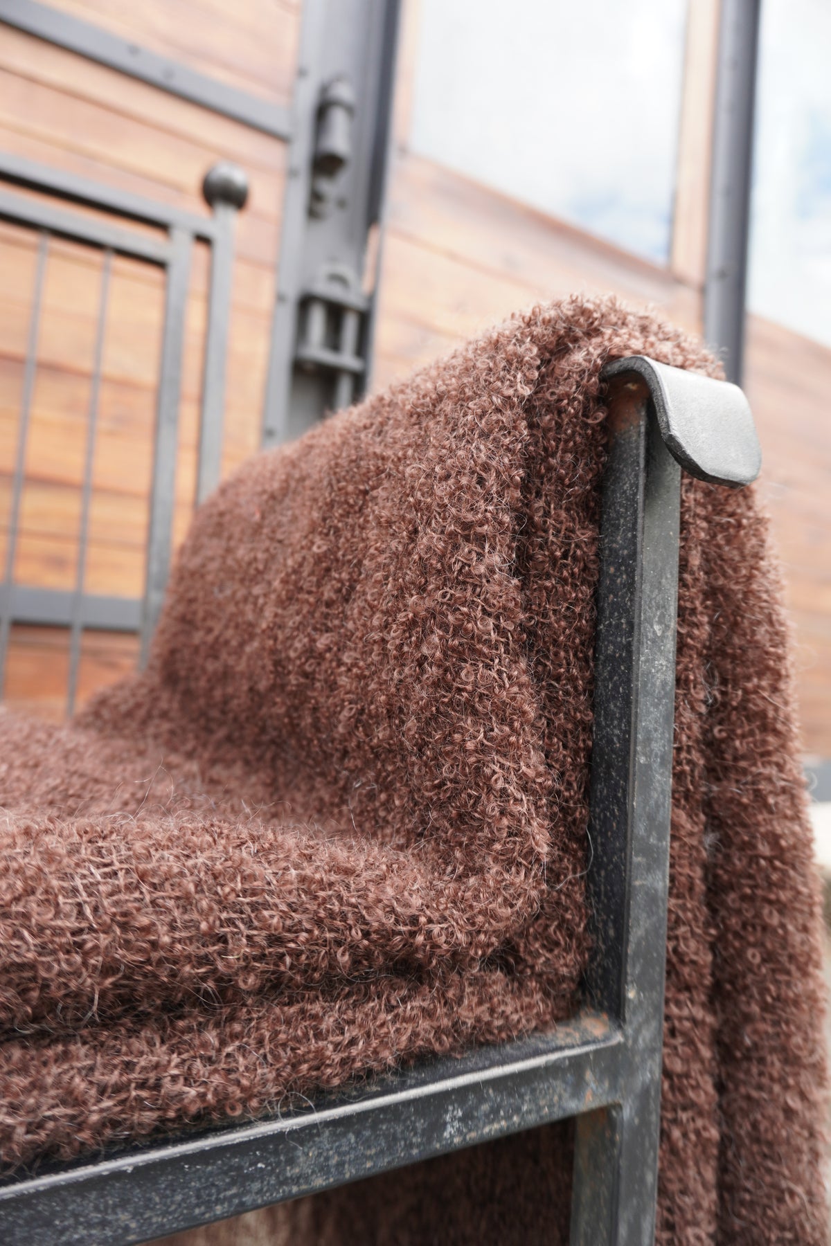 Protea Boucle Mohair Throw in Brown