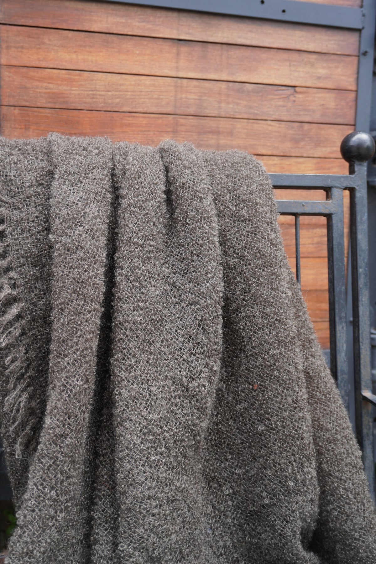 Protea Boucle Mohair Throw in Brown