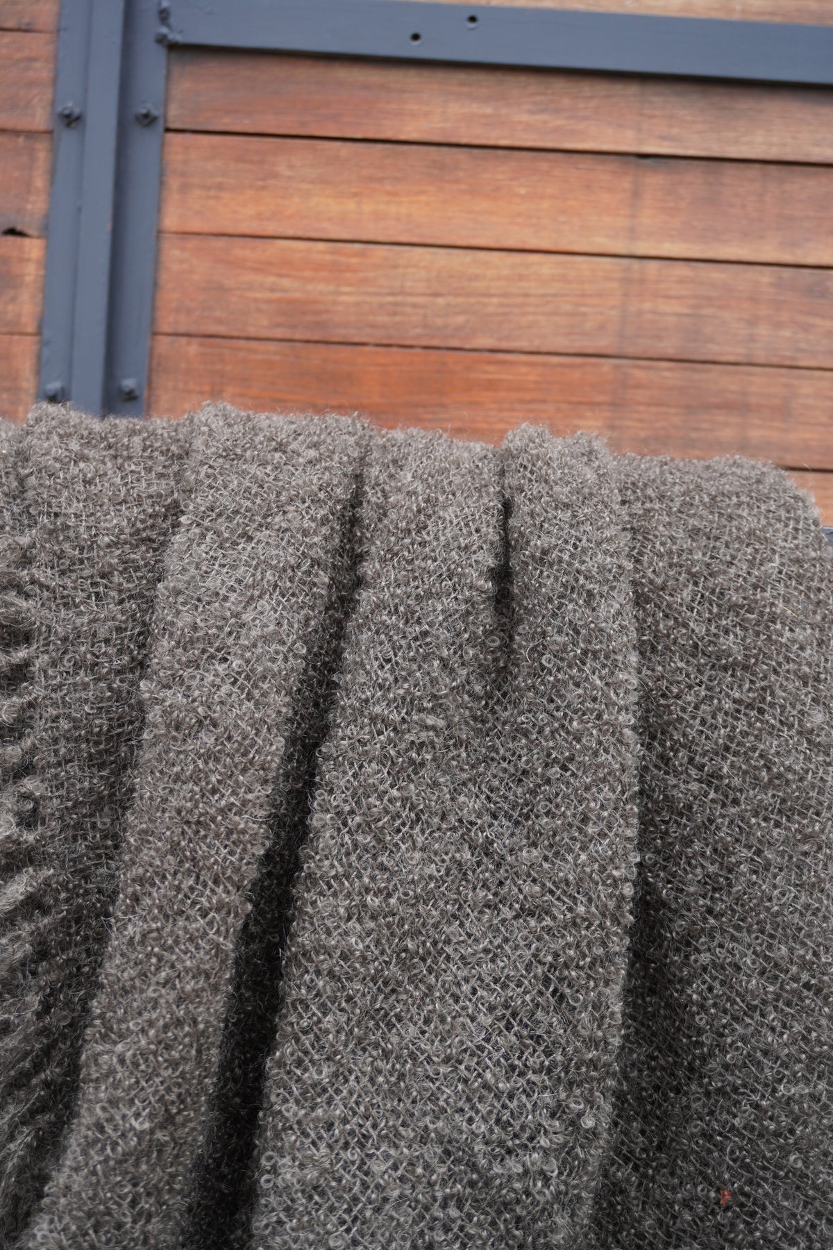 Protea Boucle Mohair Throw in Brown