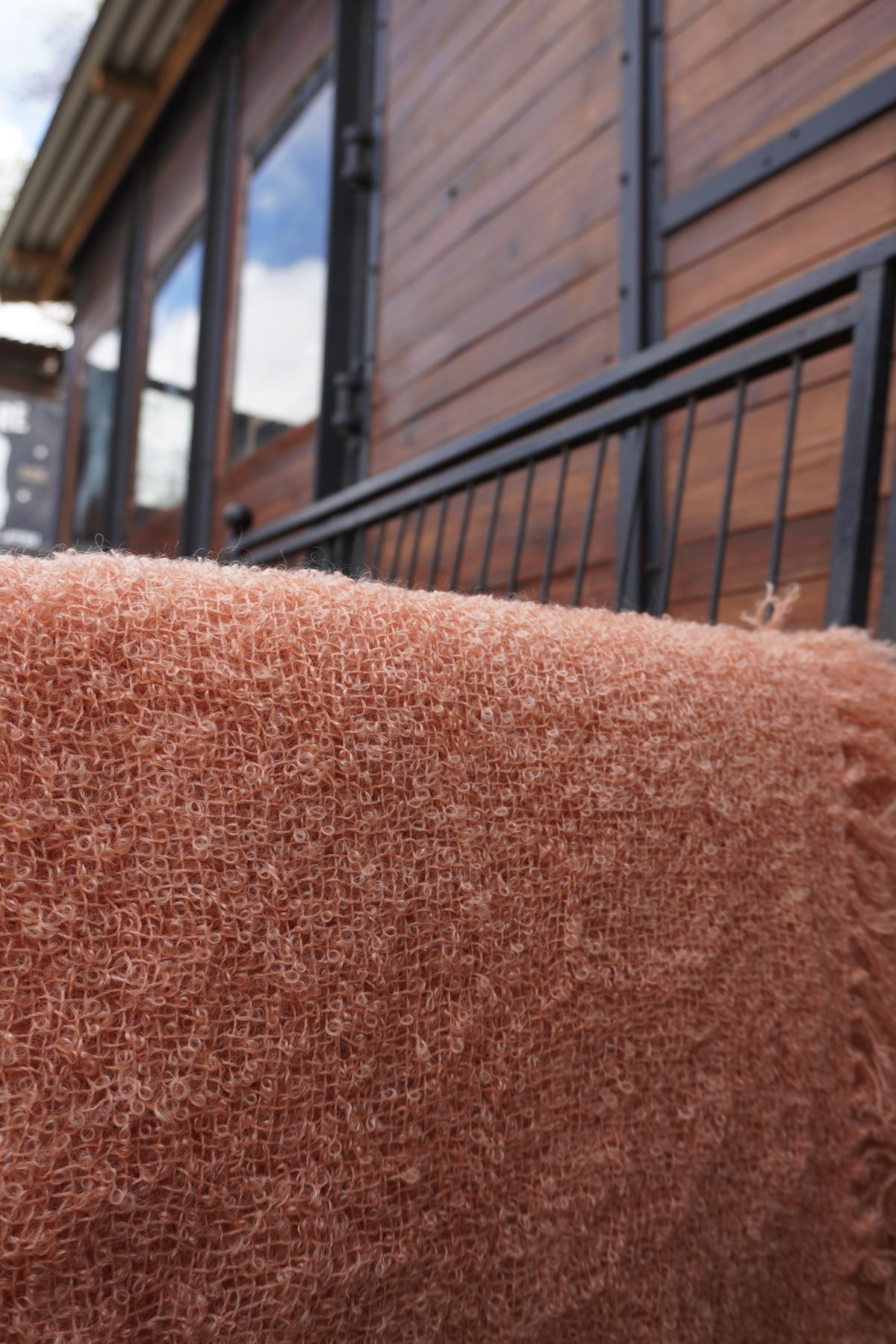 Protea Boucle Mohair Throw in Orange