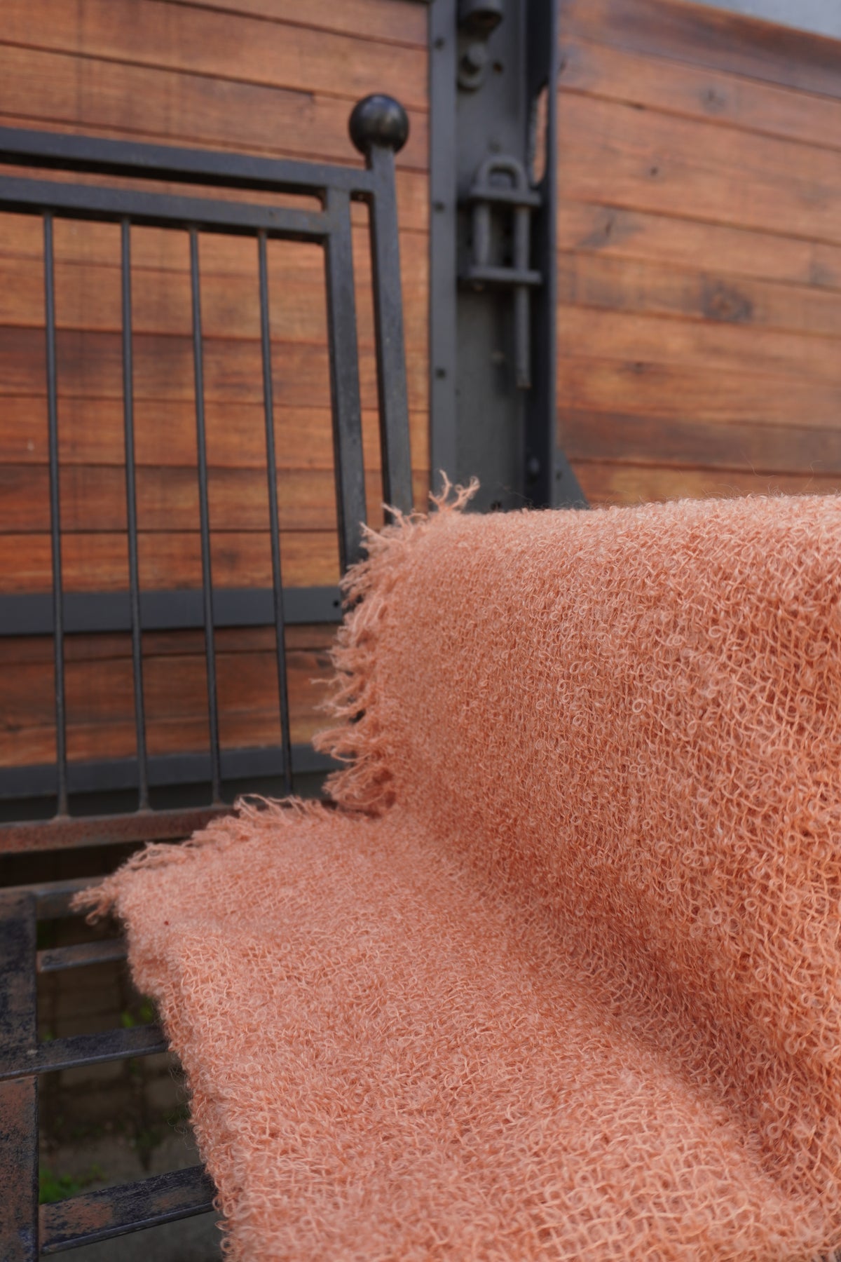 Protea Boucle Mohair Throw in Orange
