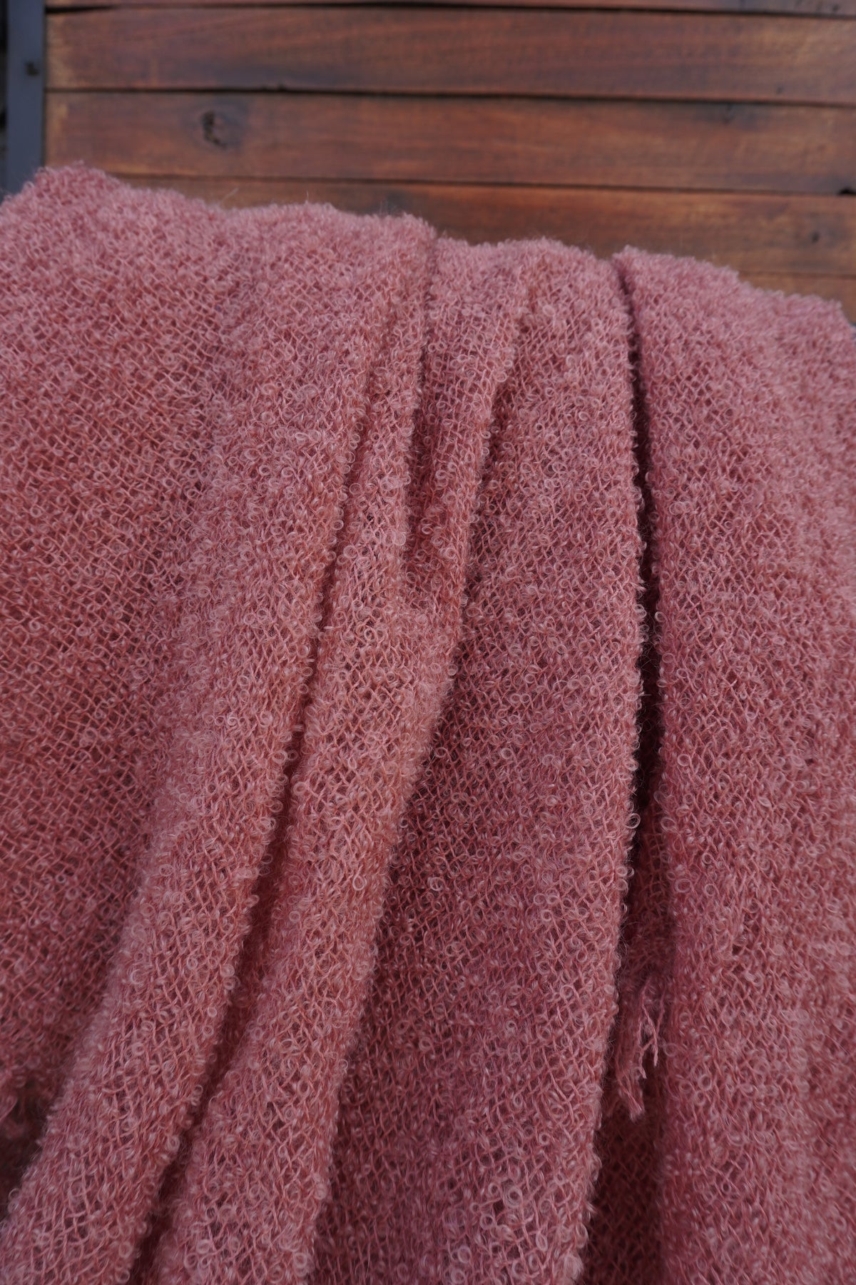 Protea Boucle Mohair Throw in Pink