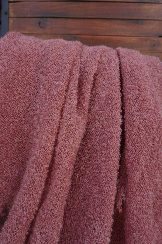Protea Boucle Mohair Throw in Pink