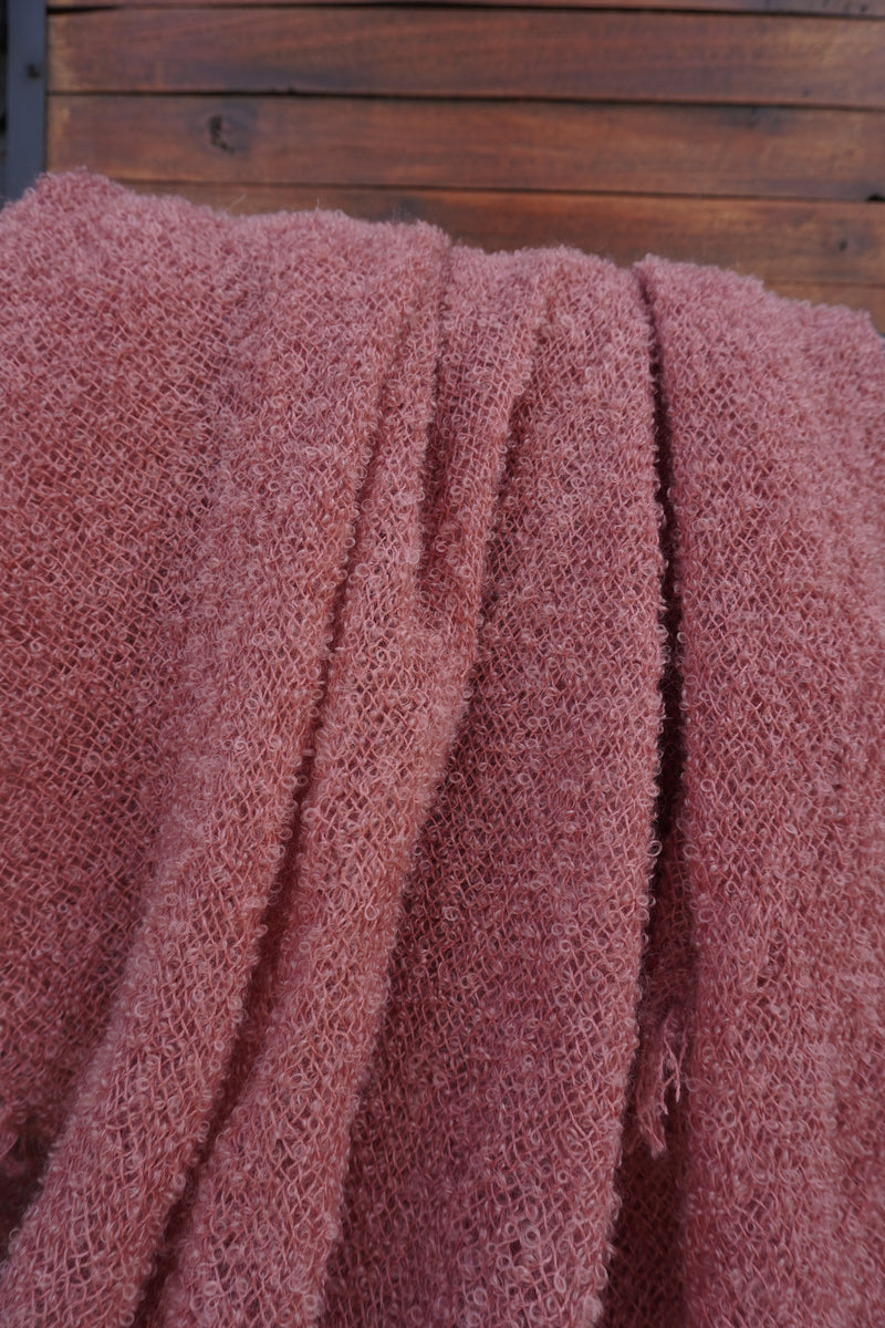 Protea Boucle Mohair Throw in Pink
