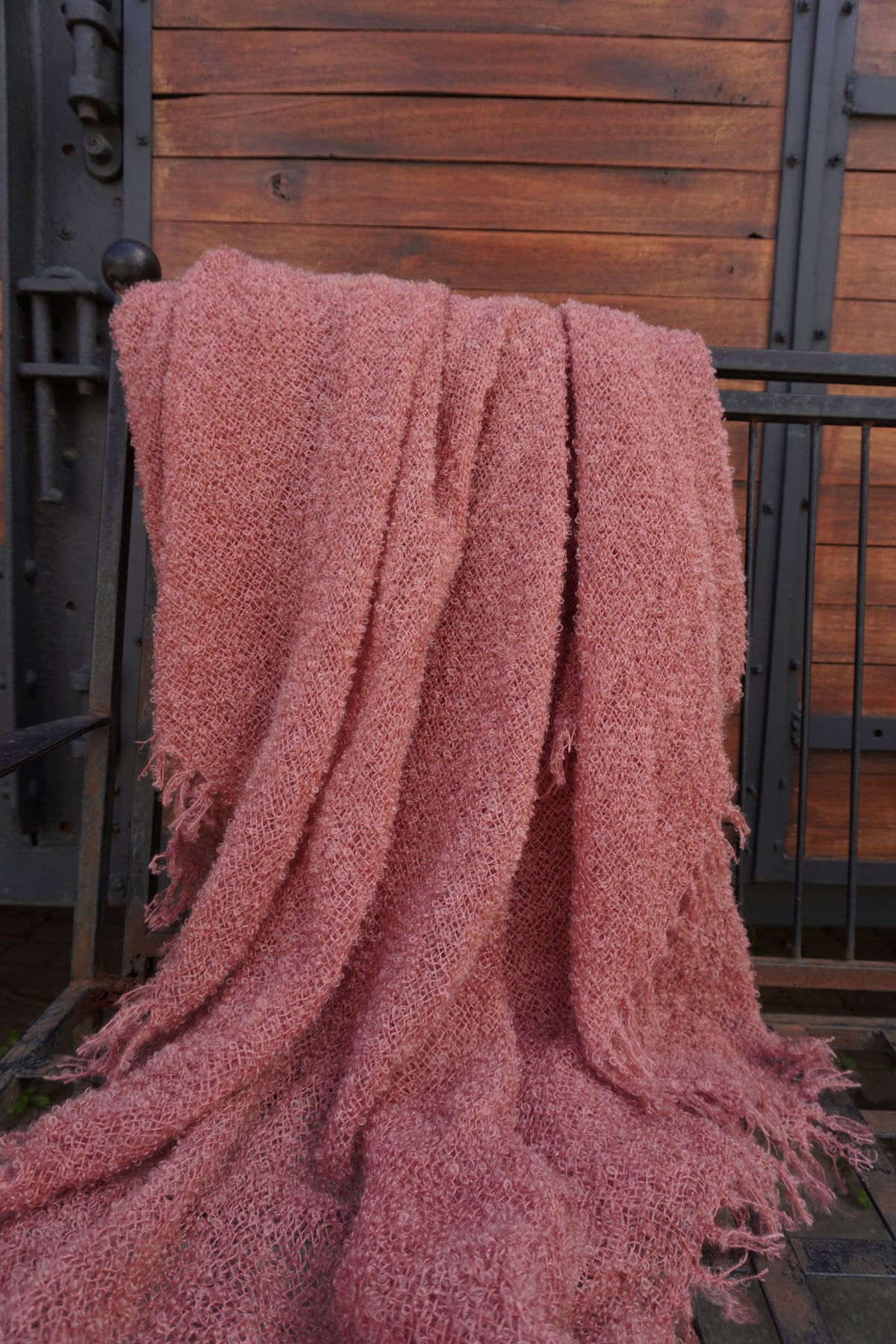 Protea Boucle Mohair Throw in Pink
