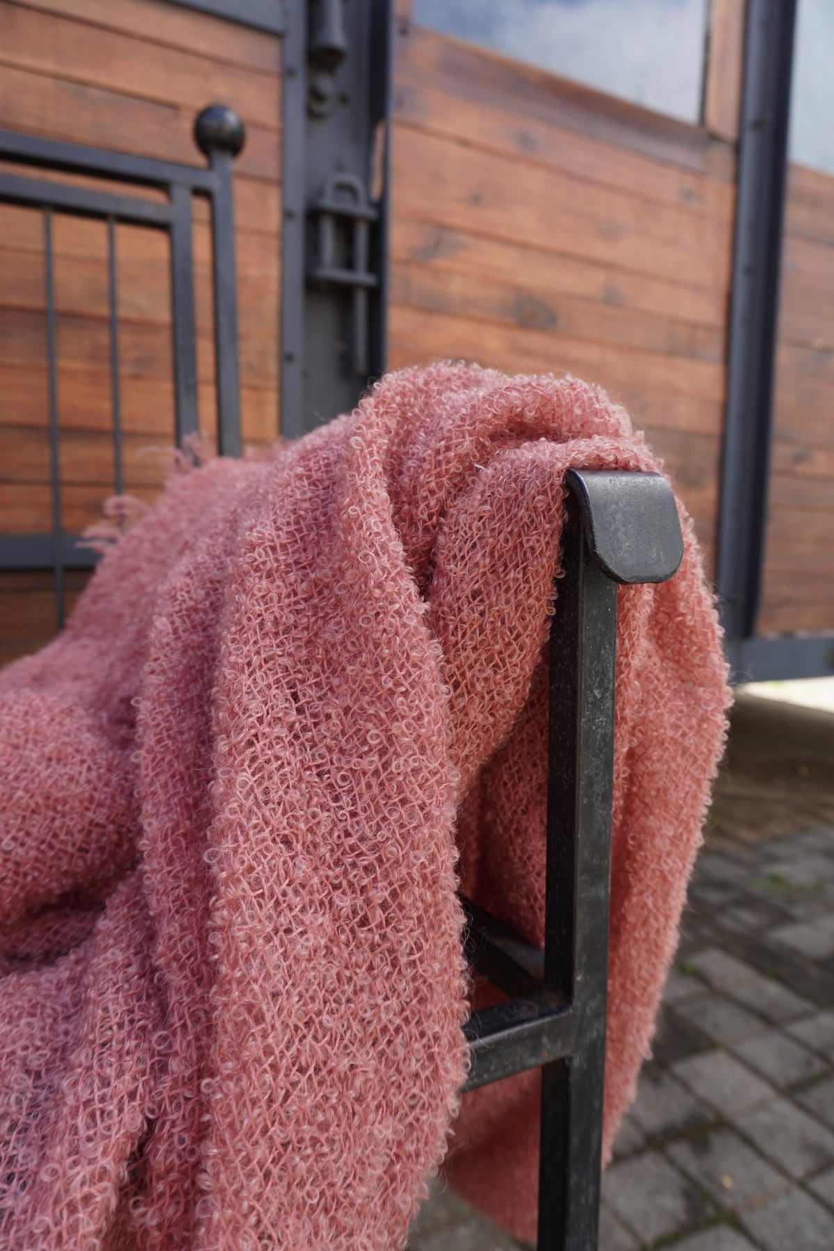 Protea Boucle Mohair Throw in Pink